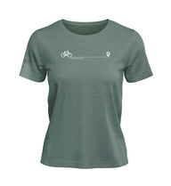 Fahrrad T-Shirt Damen Meeresgrün (Green Bay) – Produktbild (100% Bio-Baumwolle) von Rad&Rucksack