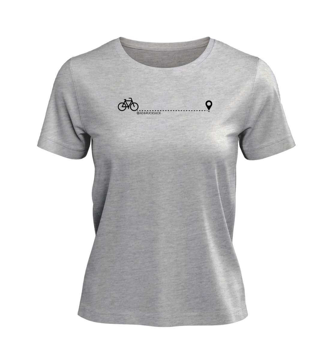 Fahrrad T-Shirt Damen Grau-Melange (Heather Grey) – Produktbild (100% Bio-Baumwolle) von Rad&Rucksack