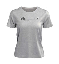 Fahrrad T-Shirt Damen Grau-Melange (Heather Grey) – Produktbild (100% Bio-Baumwolle) von Rad&Rucksack