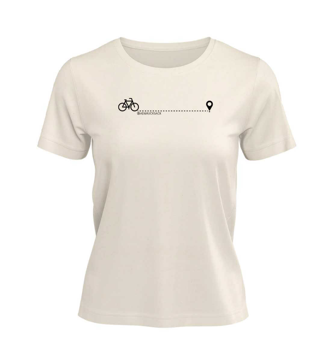 Fahrrad T-Shirt Damen Naturweiß (Natural Raw) – Produktbild (100% Bio-Baumwolle) von Rad&Rucksack