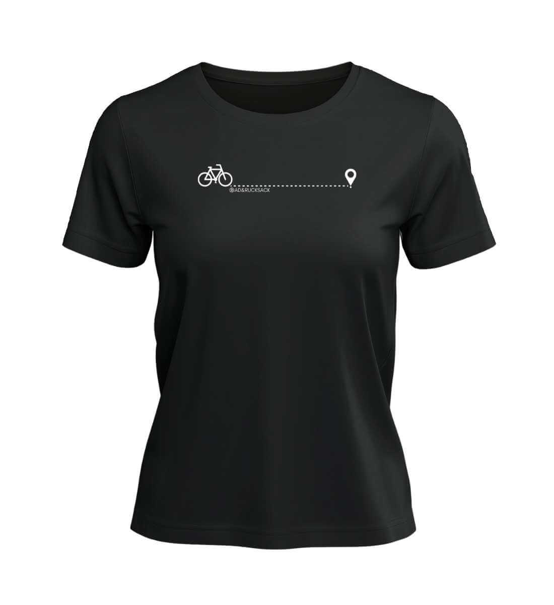 Fahrrad T-Shirt Damen Schwarz – Produktbild (100% Bio-Baumwolle) von Rad&Rucksack