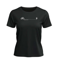 Fahrrad T-Shirt Damen Schwarz – Produktbild (100% Bio-Baumwolle) von Rad&Rucksack