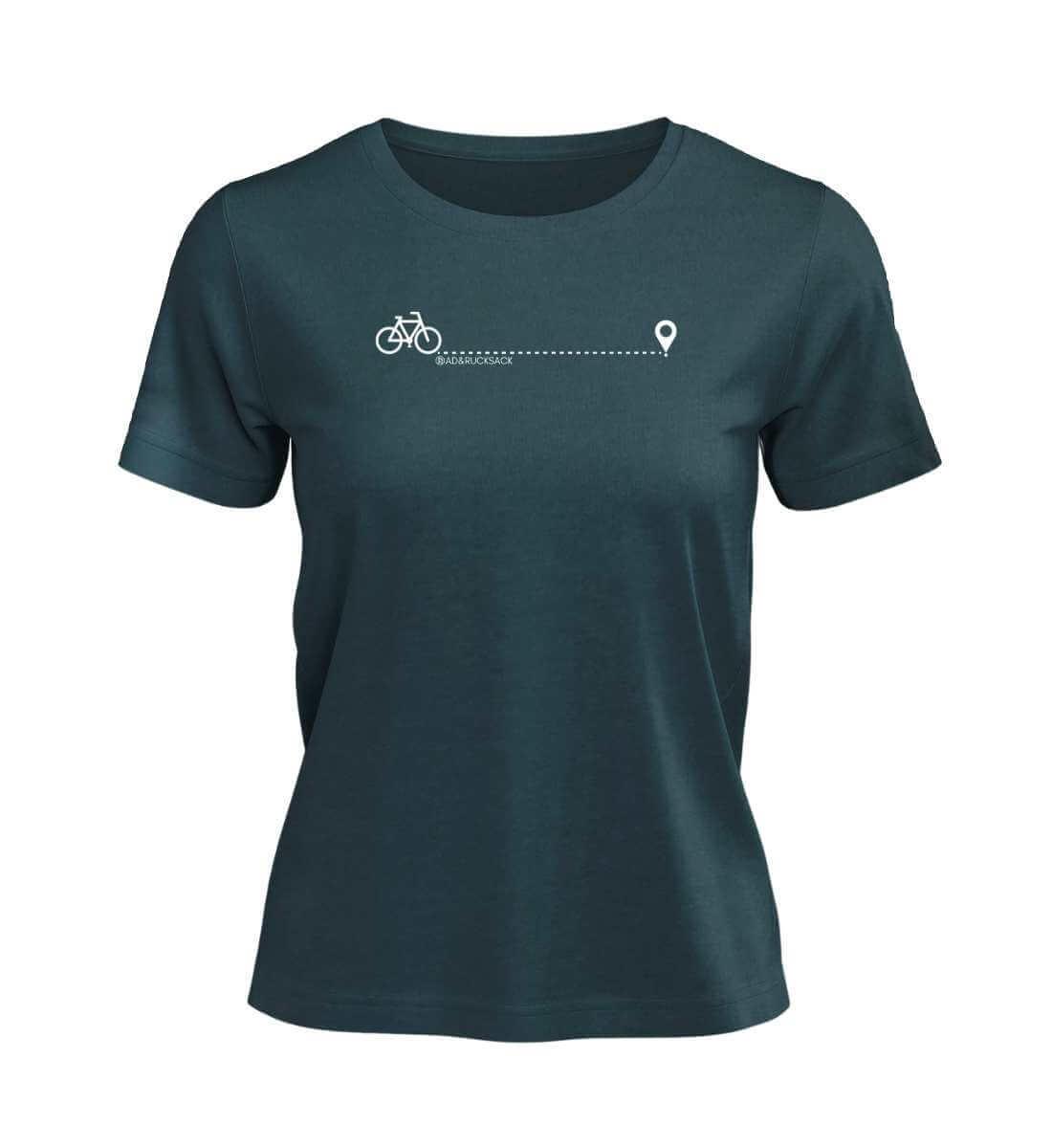 Fahrrad T-Shirt Damen Blaugrün (Stargazer) – Produktbild (100% Bio-Baumwolle) von Rad&Rucksack