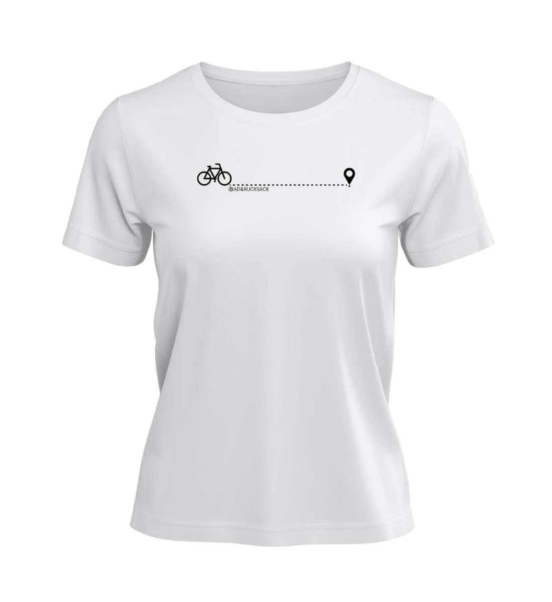 Fahrrad T-Shirt Damen in Weiß (White) – Produktbild (100% Bio-Baumwolle) von Rad&Rucksack