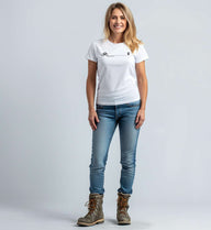 Fahrrad Bio T-Shirt Damen – Modelbild (100% Bio-Baumwolle) von Rad&Rucksack