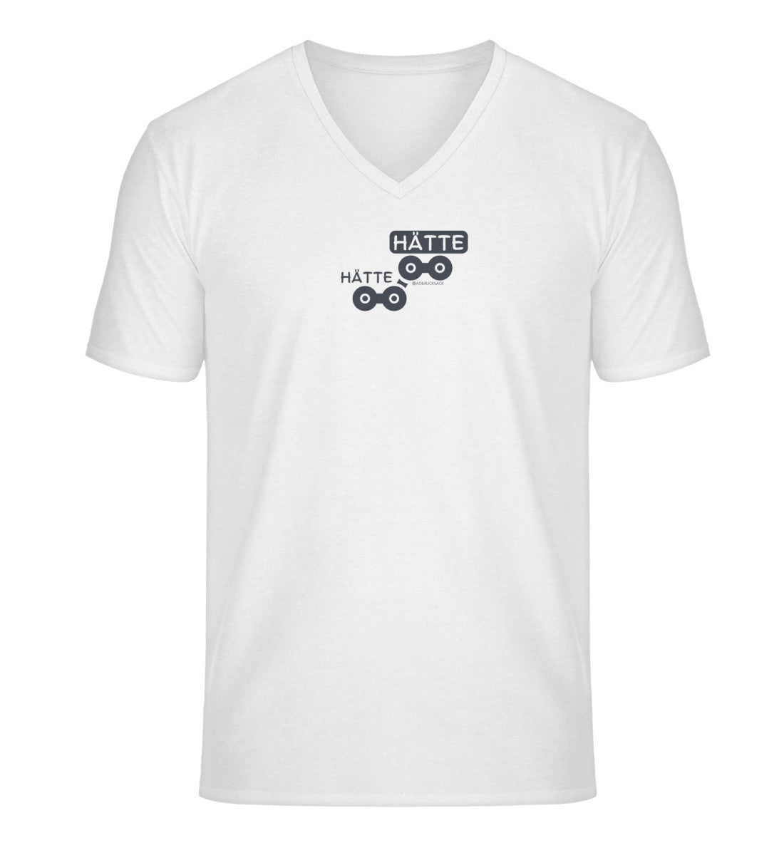 Fahrrad Hätte | Herren V-Neck Premium Organic T-Shirt in White von Rad&Rucksack