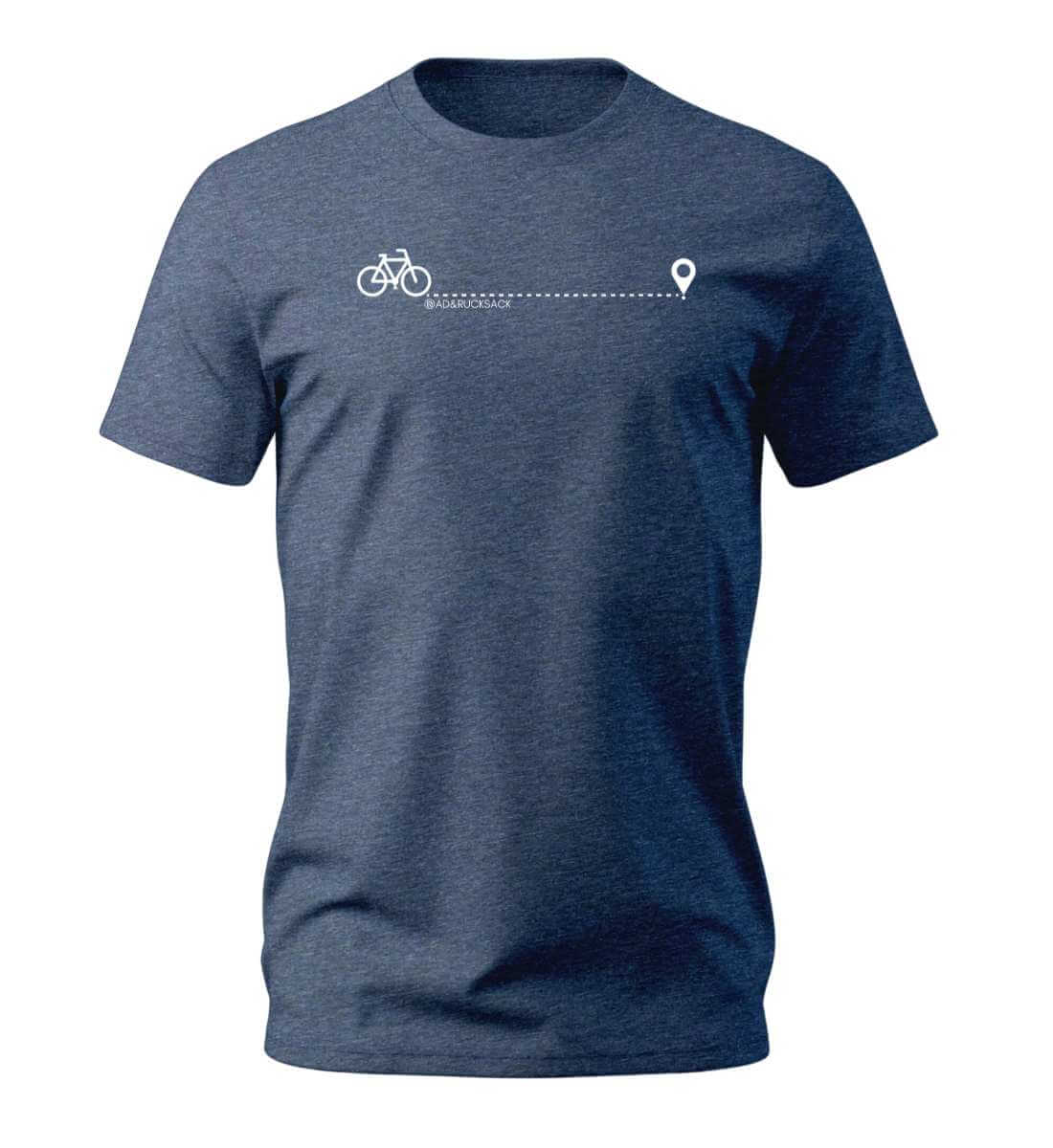 Fahrrad T-Shirt Herren Dunkelblau-Melange (Dark Heather Blue) – Produktbild (100% Bio-Baumwolle) von Rad&Rucksack