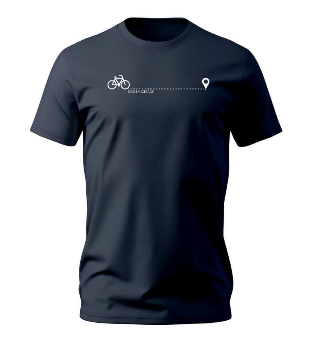 Outdoor T-Shirt Fahrrad Herren in Dunkelblau (French Navy) – Produktbild (100% Bio-Baumwolle) von Rad&Rucksack