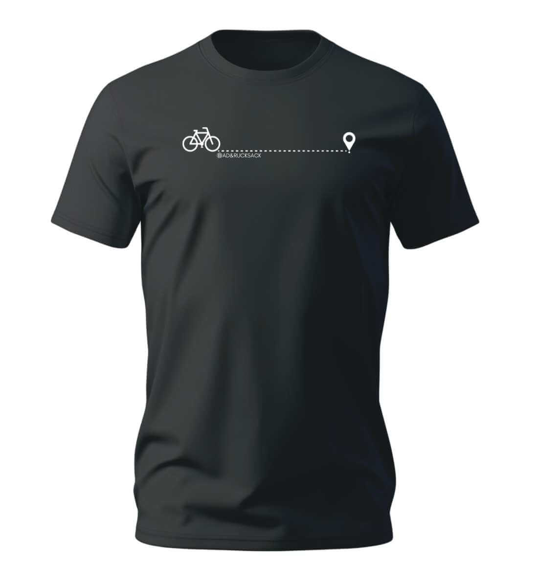 Fahrrad T-Shirt Herren Schwarz – Produktbild (100% Bio-Baumwolle) von Rad&Rucksack