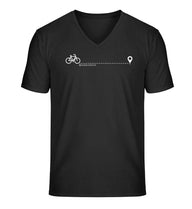Outdoor V-Neck T-Shirt Fahrrad Herren in Schwarz – Produktbild (100% Bio-Baumwolle) von Rad&Rucksack