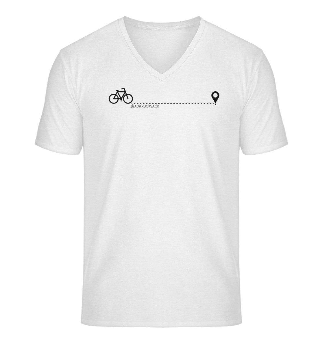 Fahrrad T-Shirt Herren Weiß (White) – Produktbild (100% Bio-Baumwolle) von Rad&Rucksack