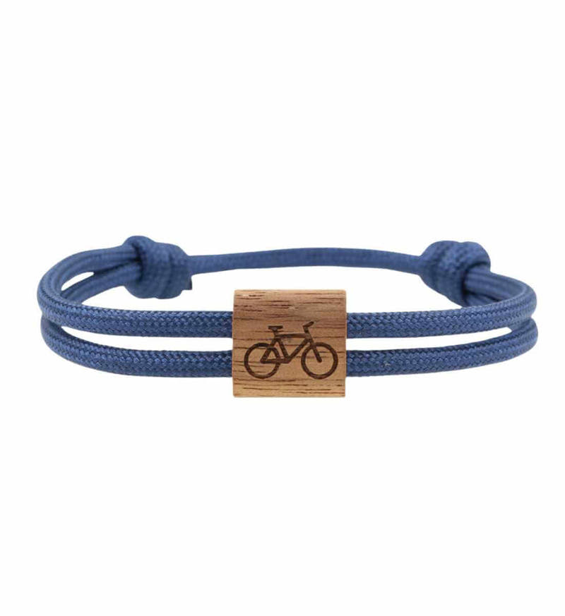 Fahrrad | Nussholz Paracord Armband in Velocity Blue von Rad&Rucksack
