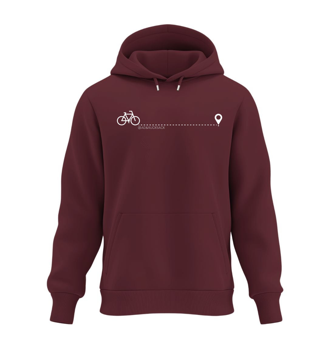 Fahrrad | Unisex Organic Hoodie in Burgundy von Rad&Rucksack