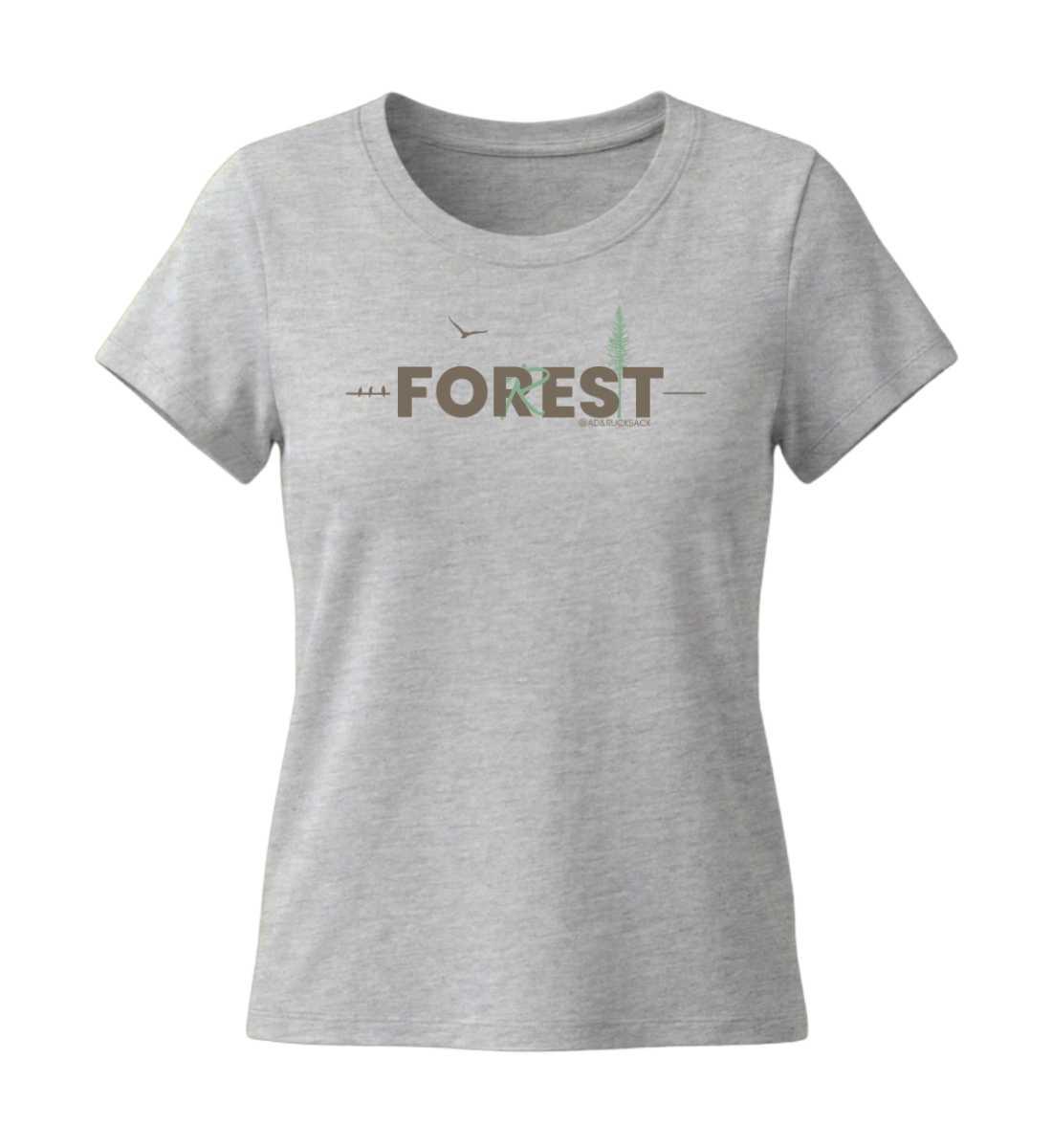 Forest | Damen Premium Organic T-Shirt (Fitted) in Heather Grey von Rad&Rucksack