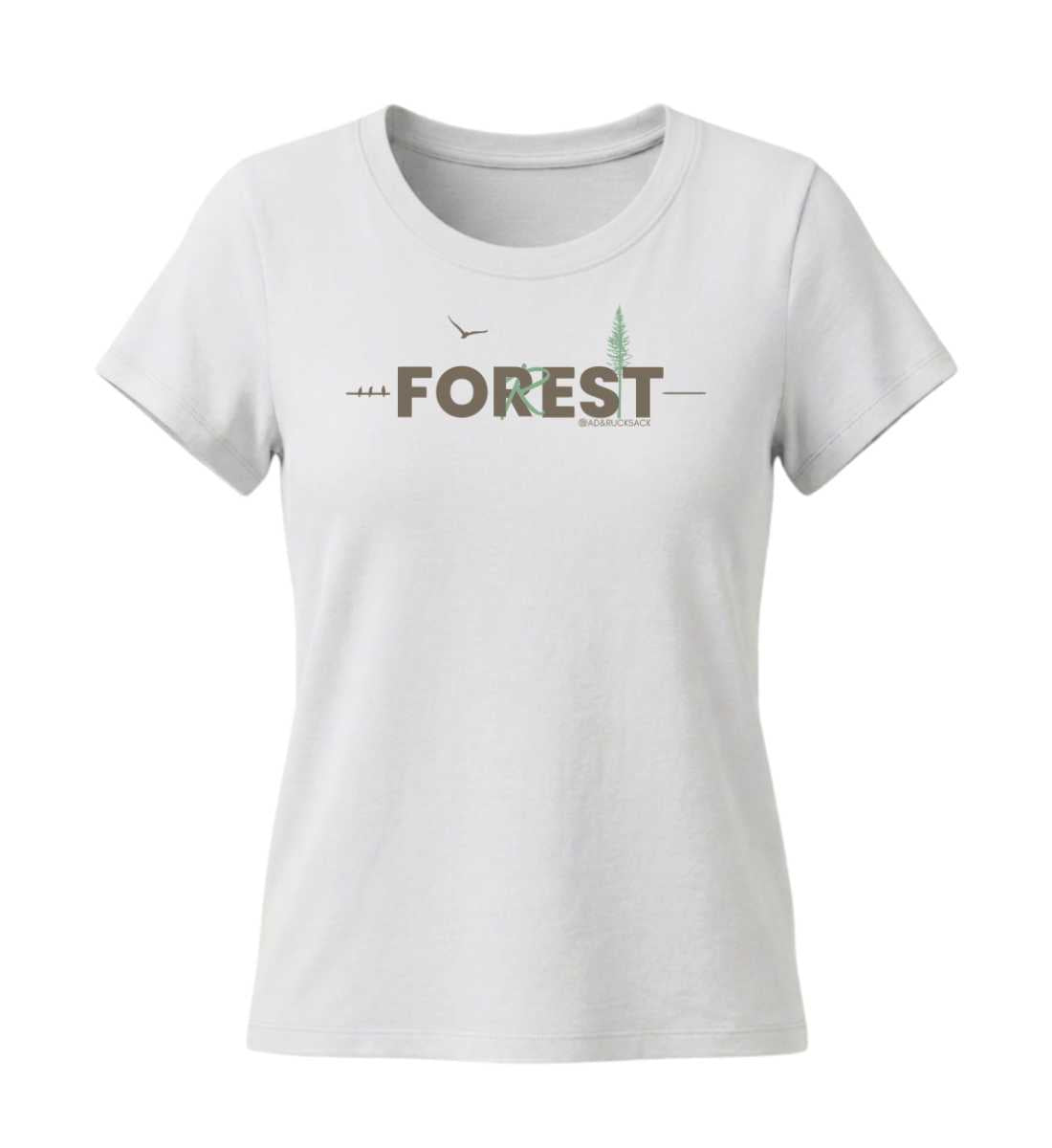 Forest | Damen Premium Organic T-Shirt (Fitted) in White von Rad&Rucksack