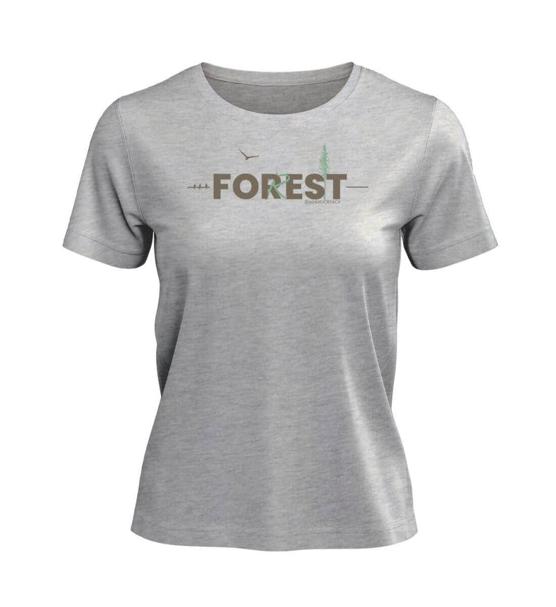 Forest | Damen Premium Organic T-Shirt in Heather Grey von Rad&Rucksack
