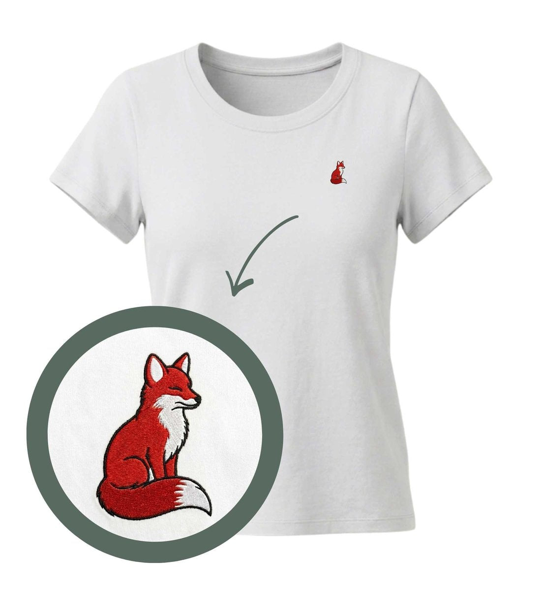 Fuchs Stick | Damen Premium Organic T-Shirt (Fitted) in White von Rad&Rucksack
