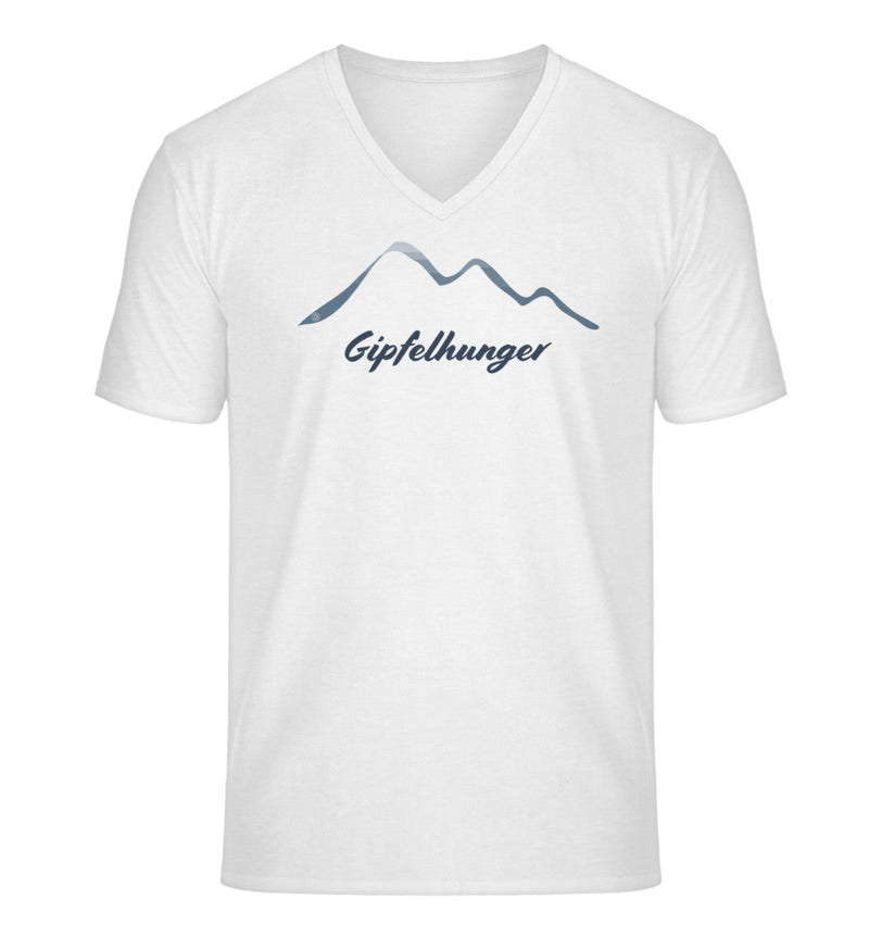 Gipfelhunger V-Neck T-Shirt Herren in Weiß (White) – Produktbild (100% Bio-Baumwolle) von Rad&Rucksack