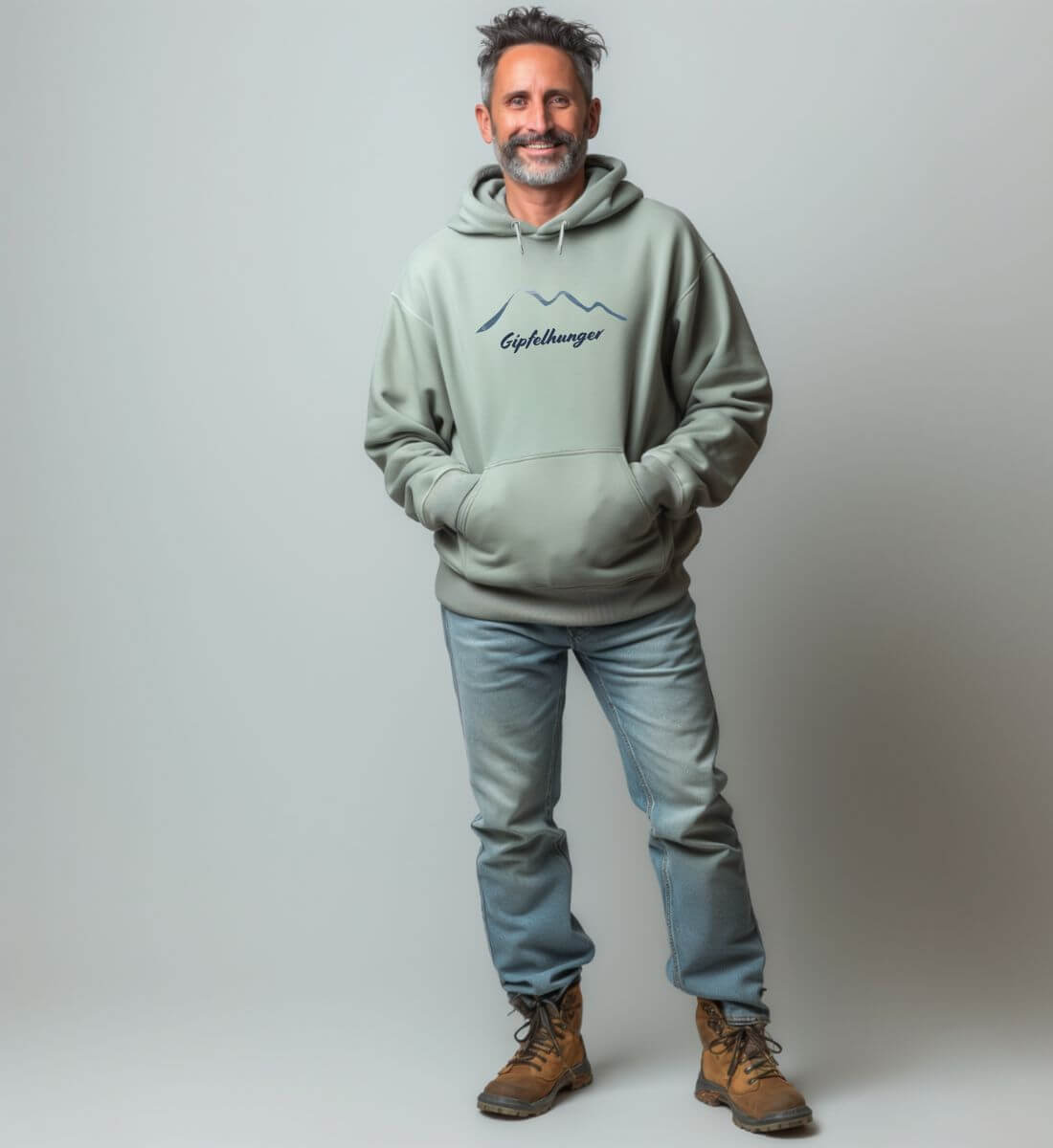 Gipfelhunger | Unisex Organic Hoodie von Rad&Rucksack - weitere Modelansicht 2