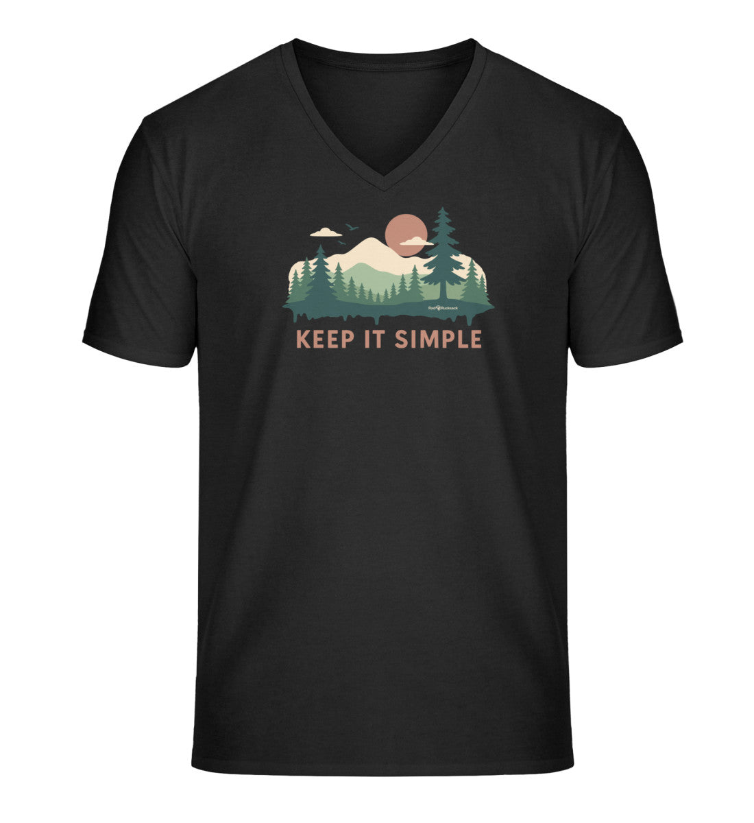 Keept it Simple | Herren V-Neck Premium Organic T-Shirt | Farbe: Black | Rad&Rucksack