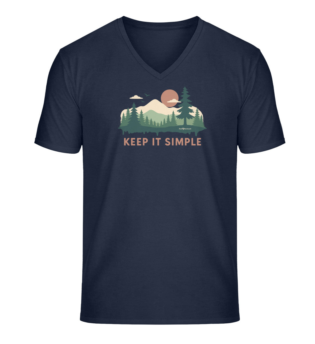 Keept it Simple | Herren V-Neck Premium Organic T-Shirt | Farbe: French Navy | Rad&Rucksack