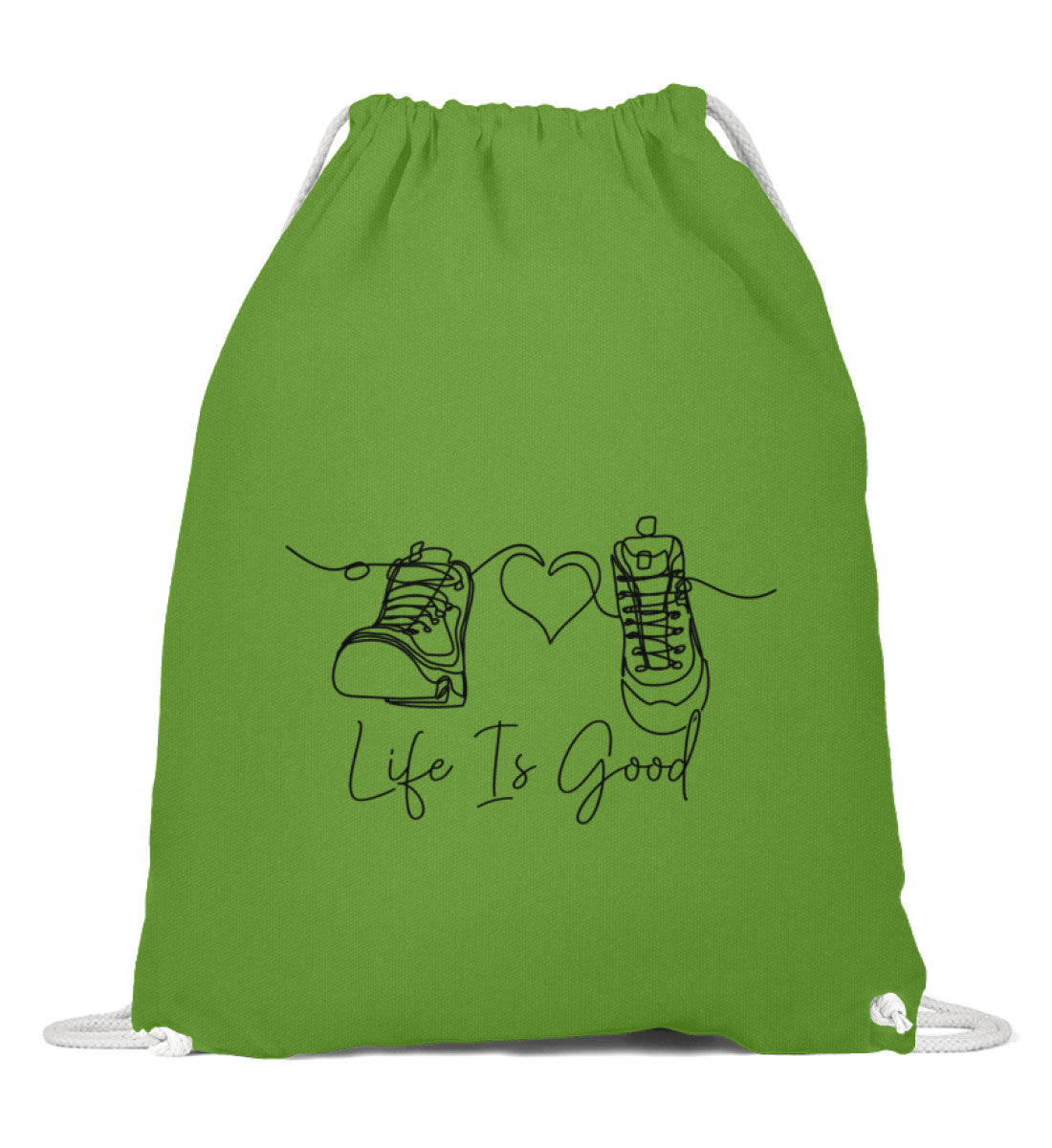 Good LIfe | Baumwoll Gymsac in LimettenGrün von Rad&Rucksack