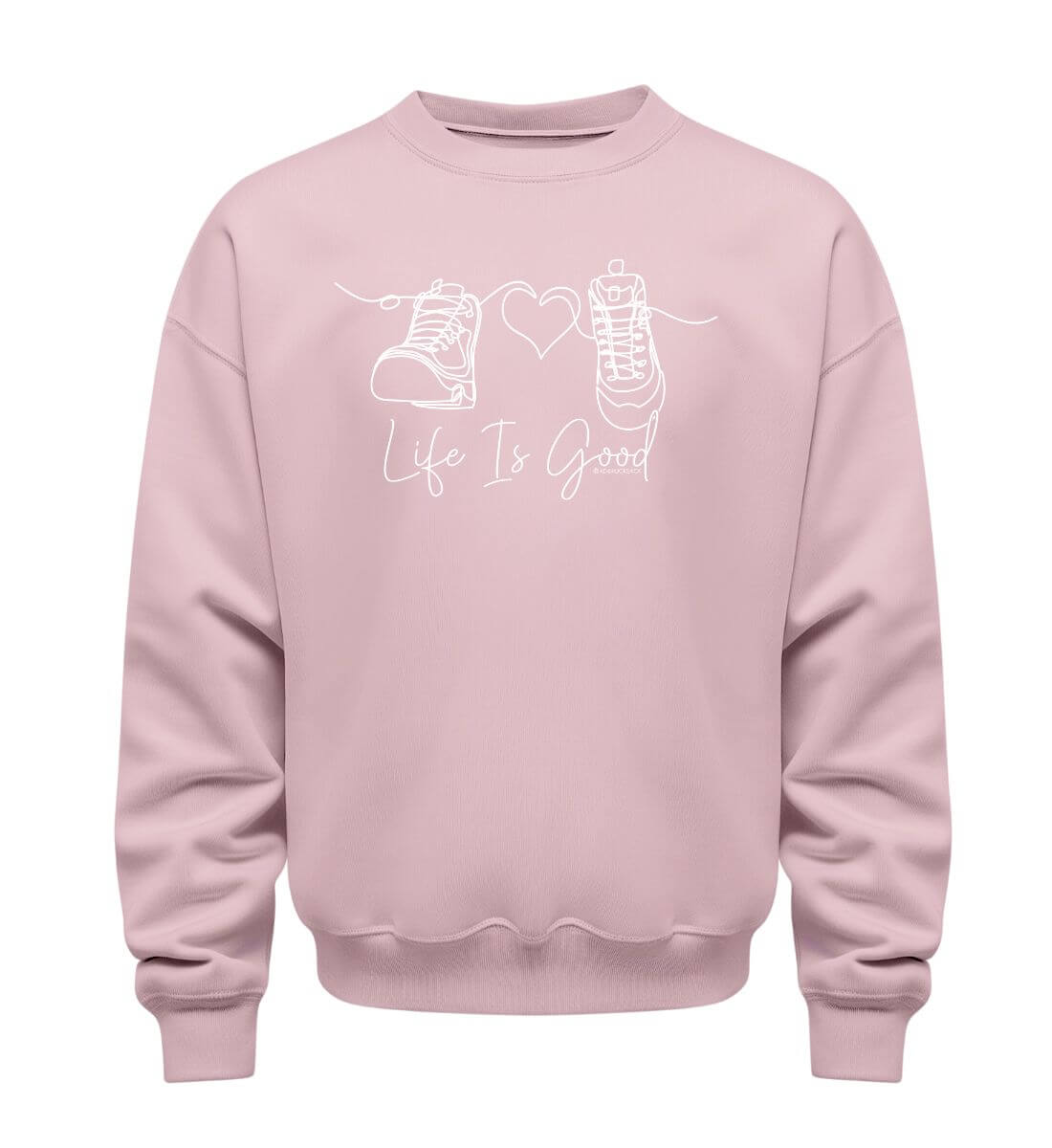 Good Life | Unisex Organic Pullover in Cotton Pink von Rad&Rucksack