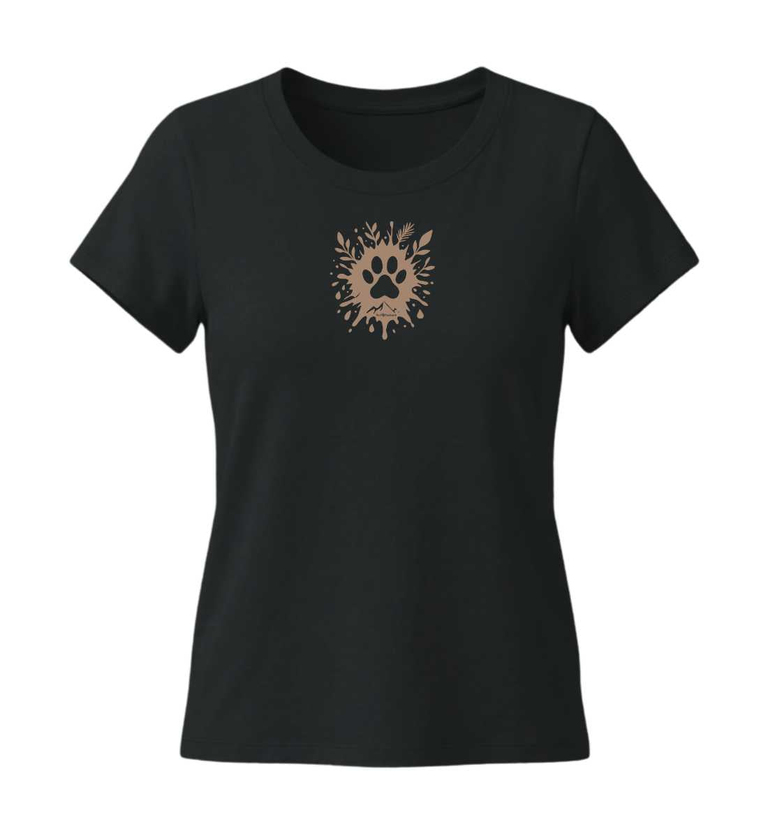 Hund Pfote | Damen Premium Organic T-Shirt (Fitted) in Black von Rad&Rucksack