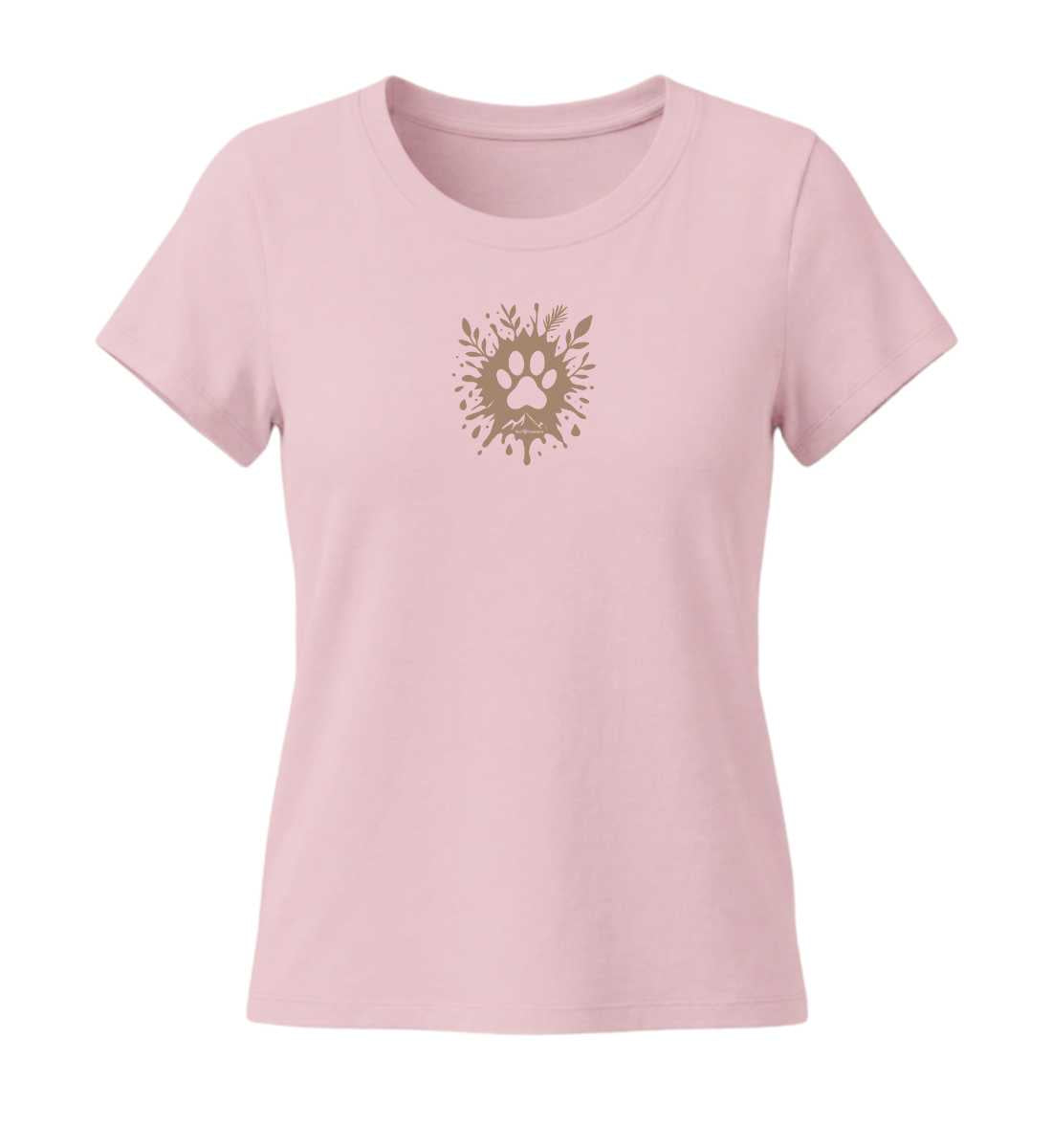 Hund Pfote | Damen Premium Organic T-Shirt (Fitted) in Cotton Pink von Rad&Rucksack