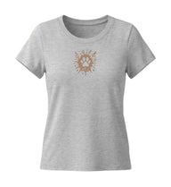 T-Shirt mit Hundepfoten Damen Tailliert in Grau-Melange (Heather Grey) – Produktbild von Rad&Rucksack