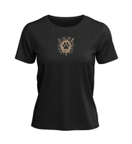 Hund Pfote T-Shirt Damen Schwarz (Black) – Produktbild (100% Bio-Baumwolle) von Rad&Rucksack