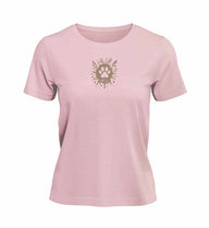 Outdoor T-Shirt Hund Pfote Damen in Zartrosa (Cotton Pink) – Produktbild (100% Bio-Baumwolle) von Rad&Rucksack