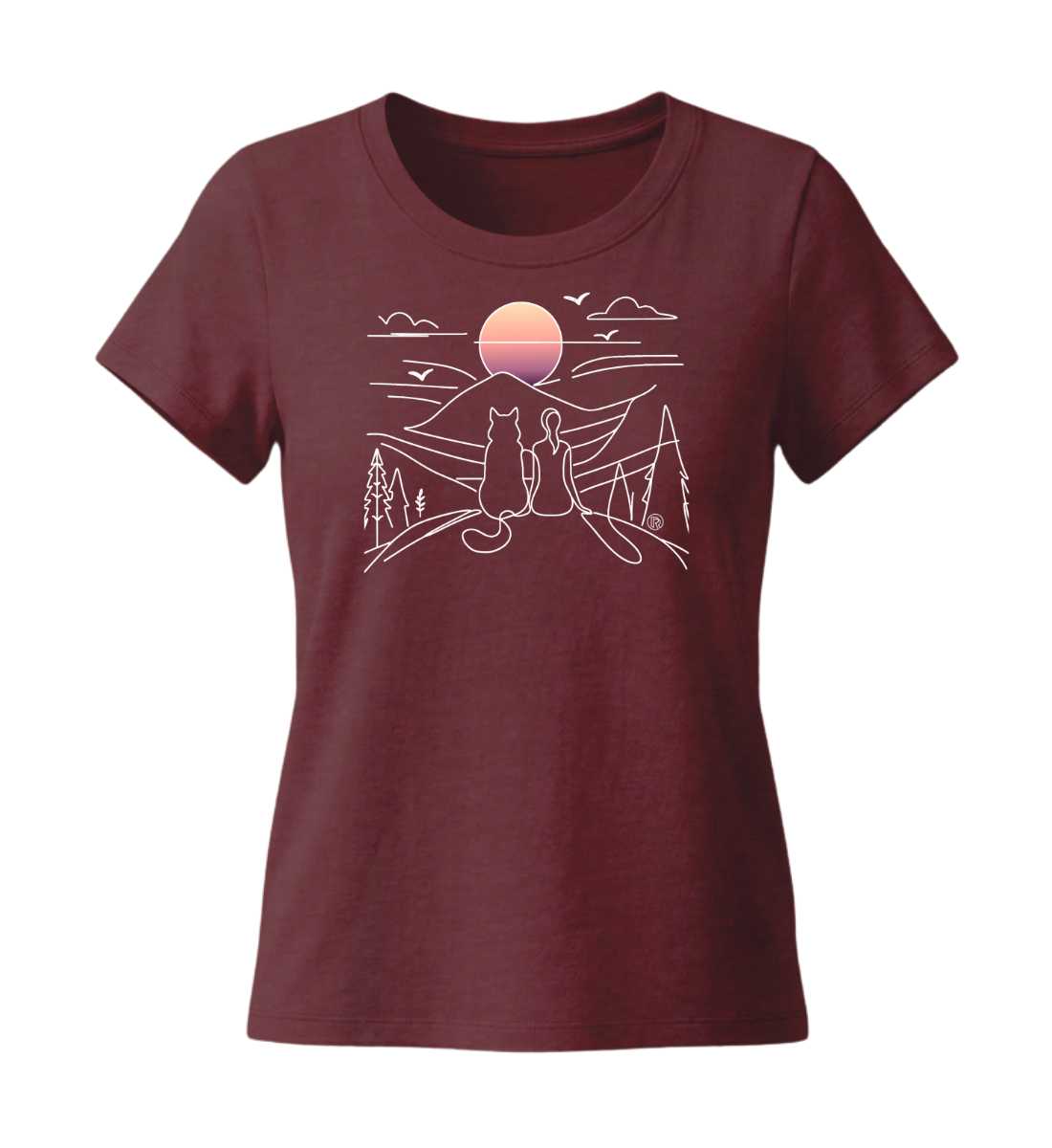 Hundemama | Damen Premium Organic T-Shirt (Fitted) in Burgundy von Rad&Rucksack