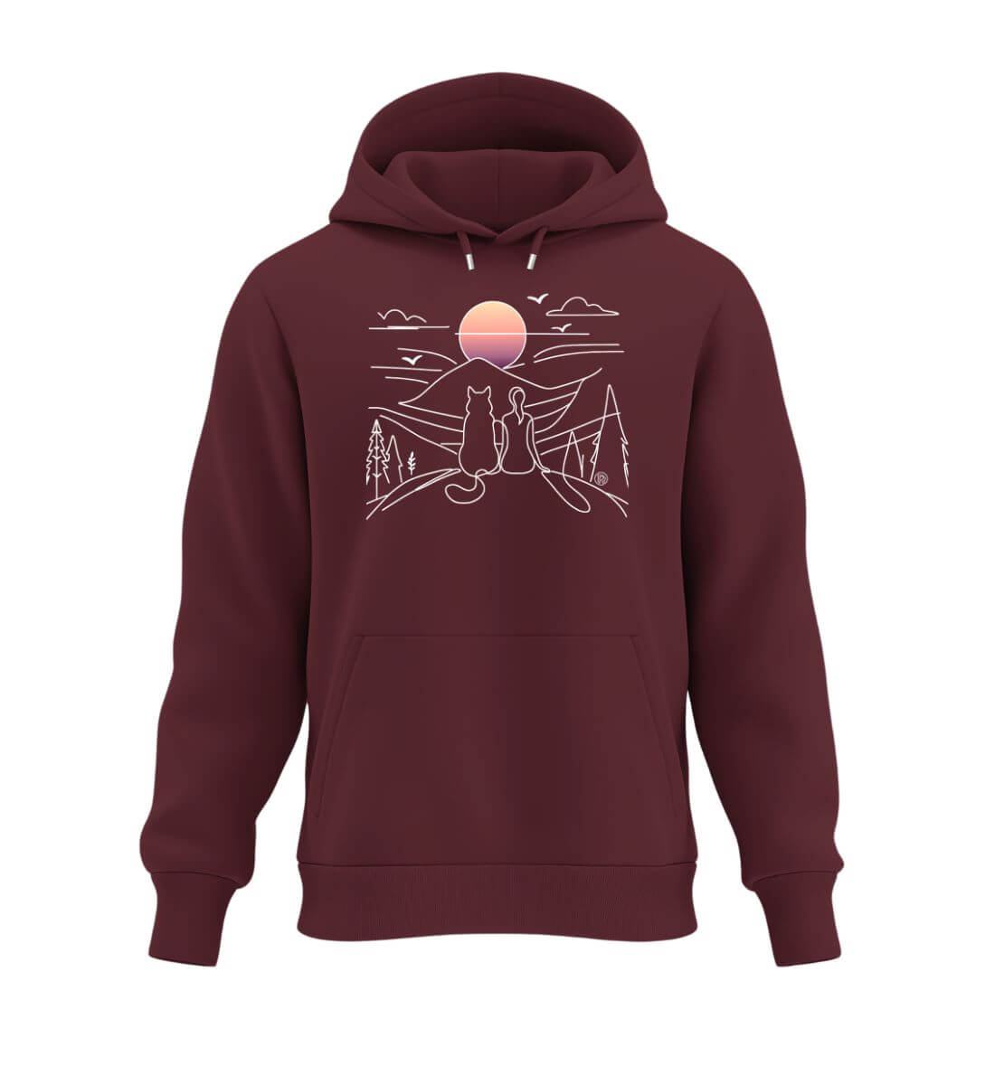 Hundemama | Unisex Organic Hoodie in Burgundy von Rad&Rucksack