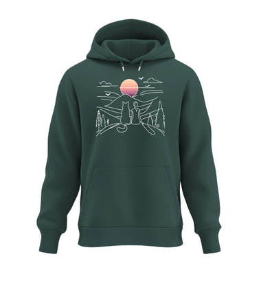 Hundemama Hoodie in Tannengrün (Glazed Green) – Produktbild (350 g/m² Bio-Baumwolle) von Rad&Rucksack