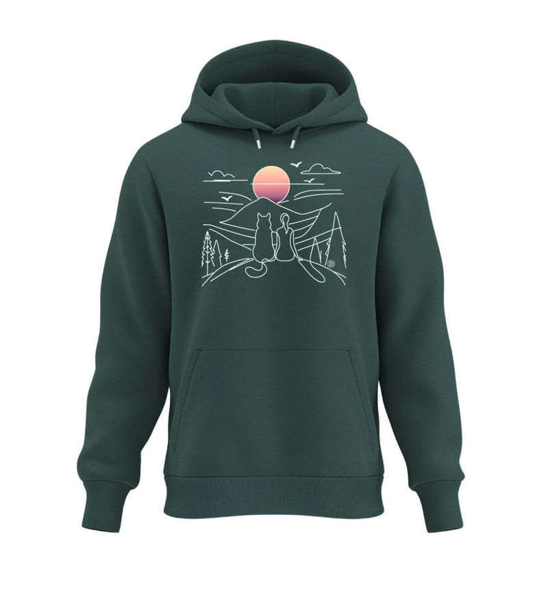 Hundemama Hoodie in Tannengrün (Glazed Green) – Produktbild (350 g/m² Bio-Baumwolle) von Rad&Rucksack