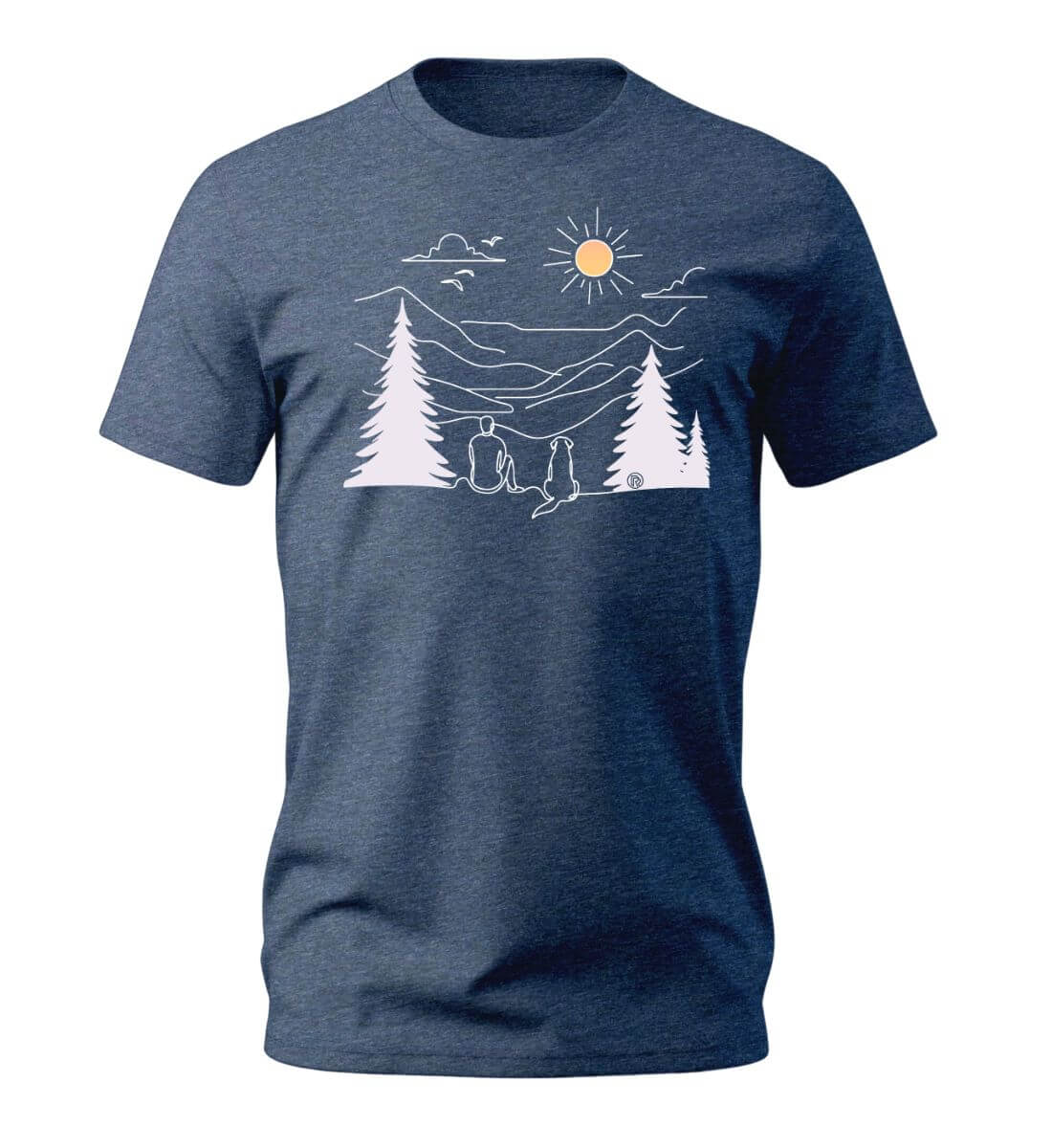 Hundepapa | Herren Premium Organic T-Shirt in Dark Heather Blue von Rad&Rucksack