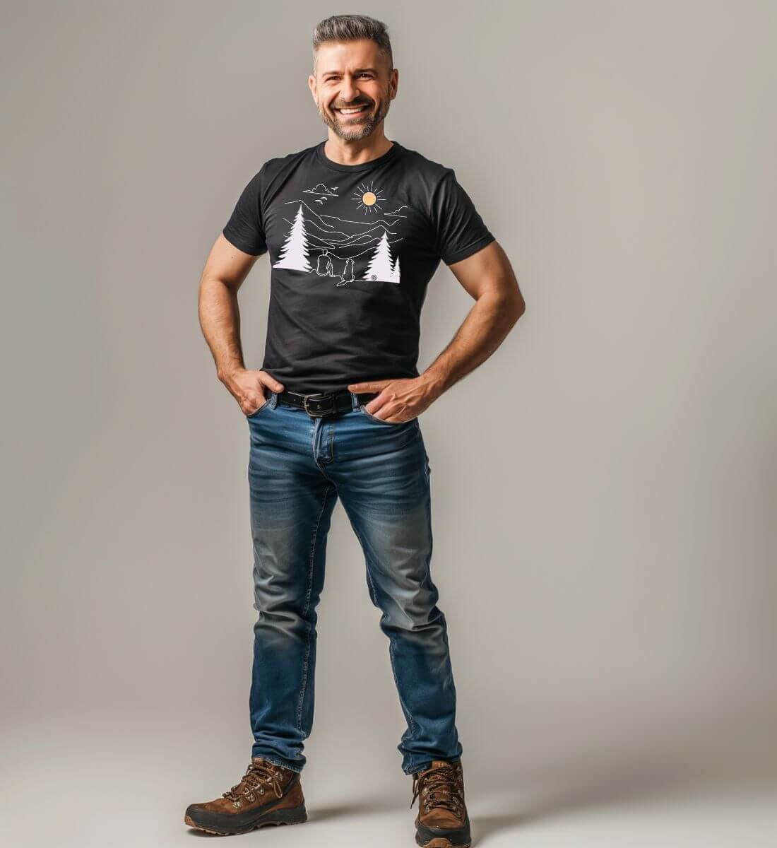 Hundepapa | Herren Premium Organic T-Shirt von Rad&Rucksack - weitere Modelansicht 2