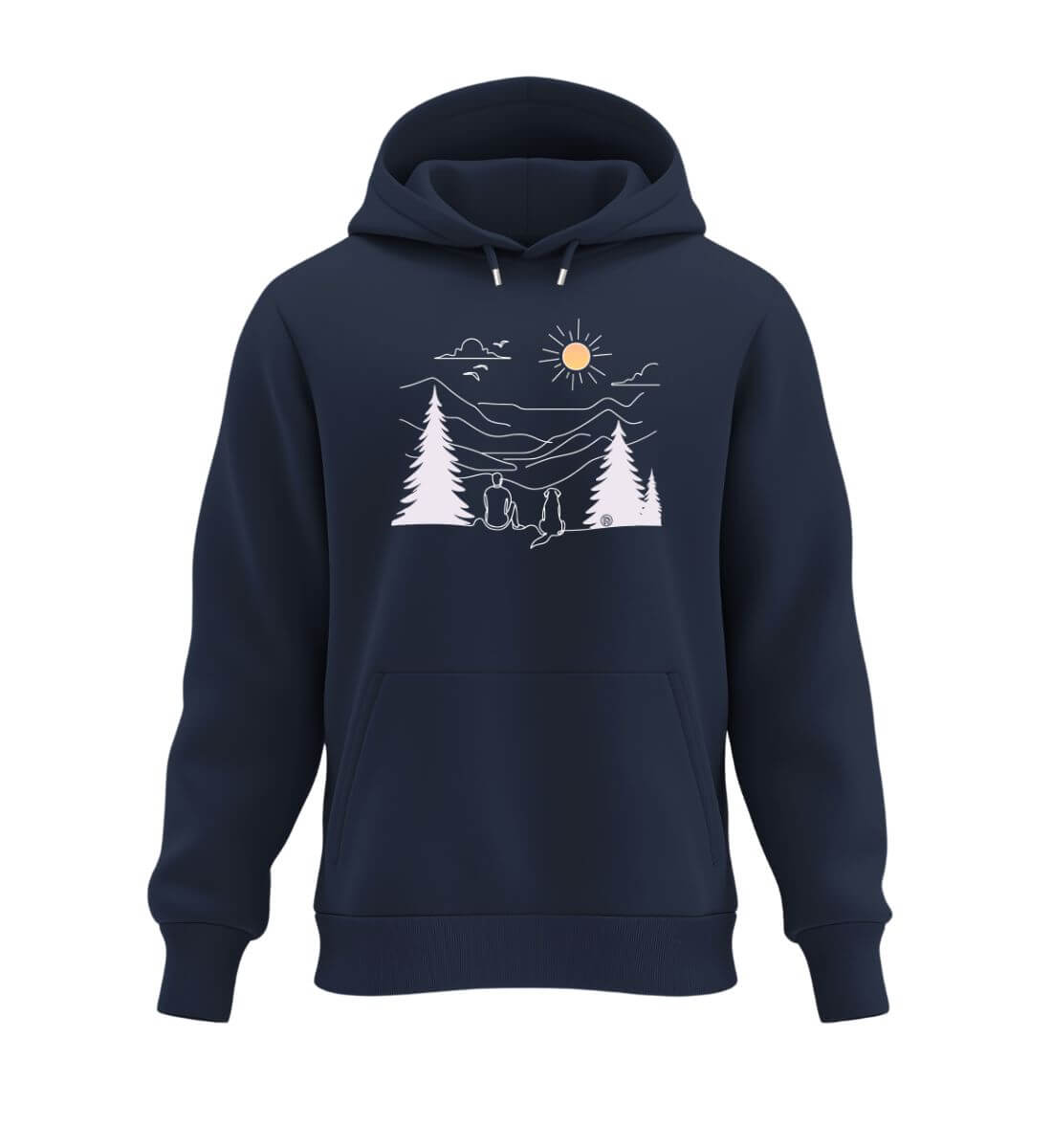 Hundepapa | Unisex Organic Hoodie in French Navy von Rad&Rucksack