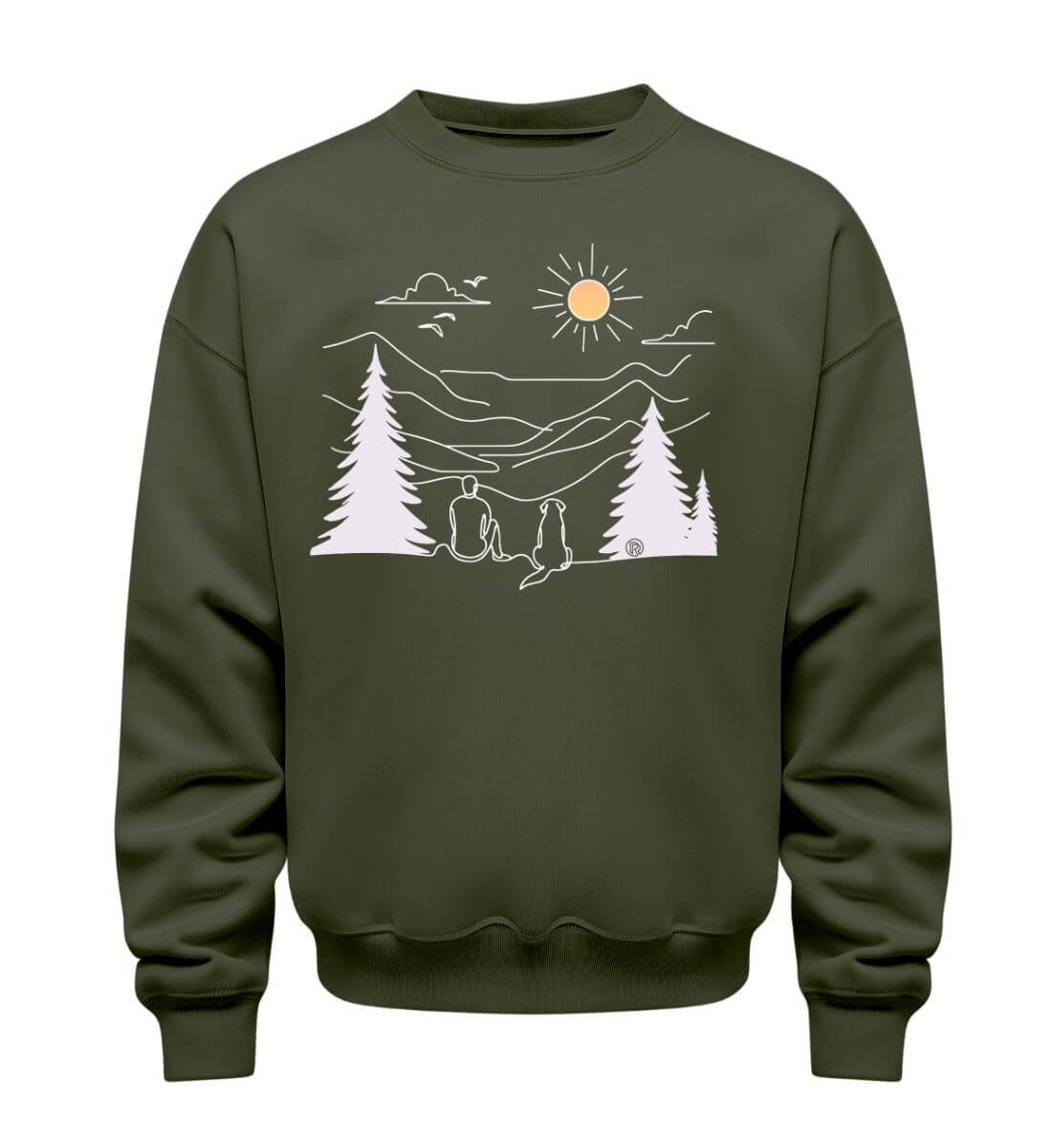 Hundepapa | Unisex Organic Pullover in Khaki von Shirtee