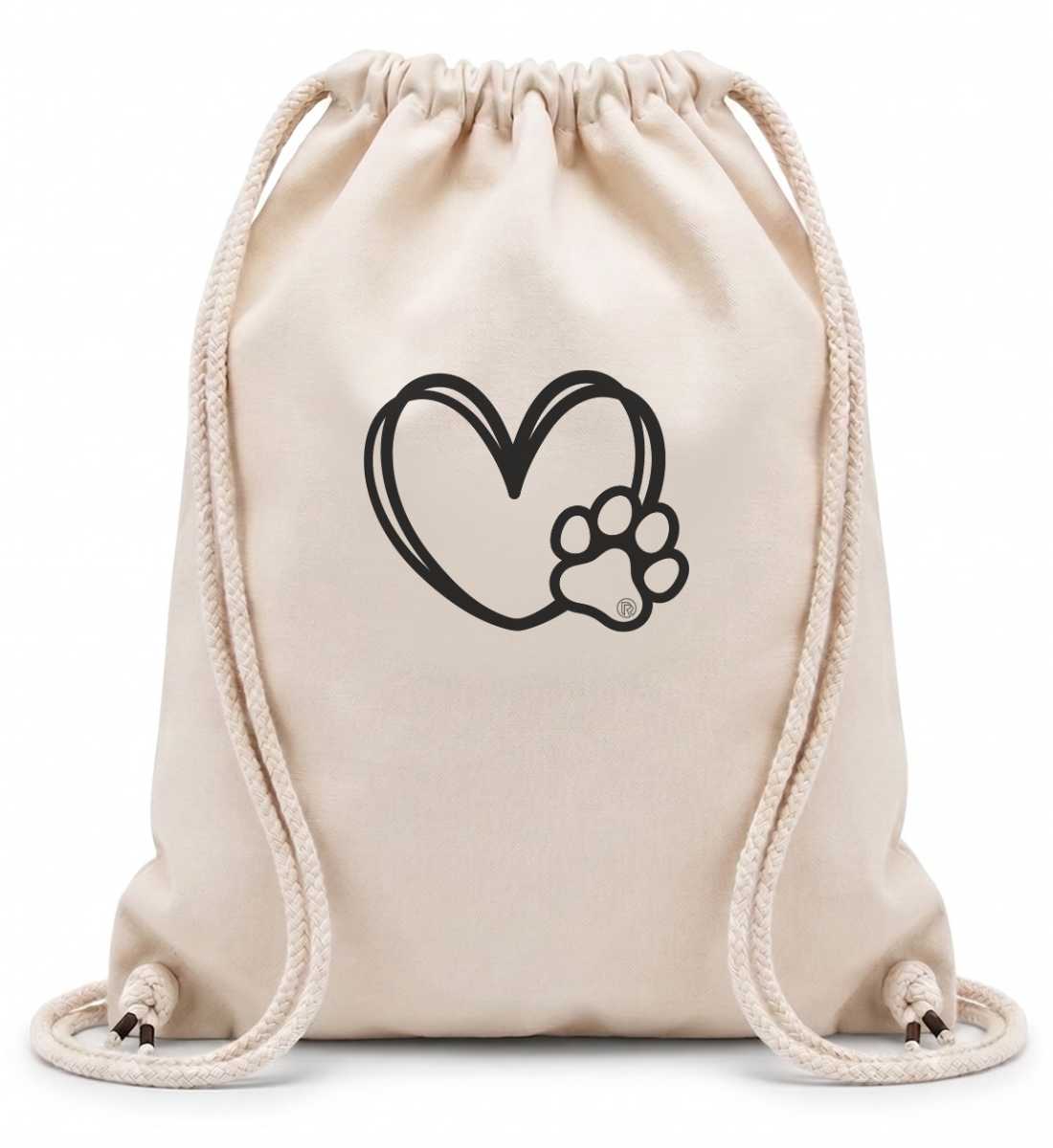 Hundverliebt | Baumwoll Gymsac in Natural von Rad&Rucksack