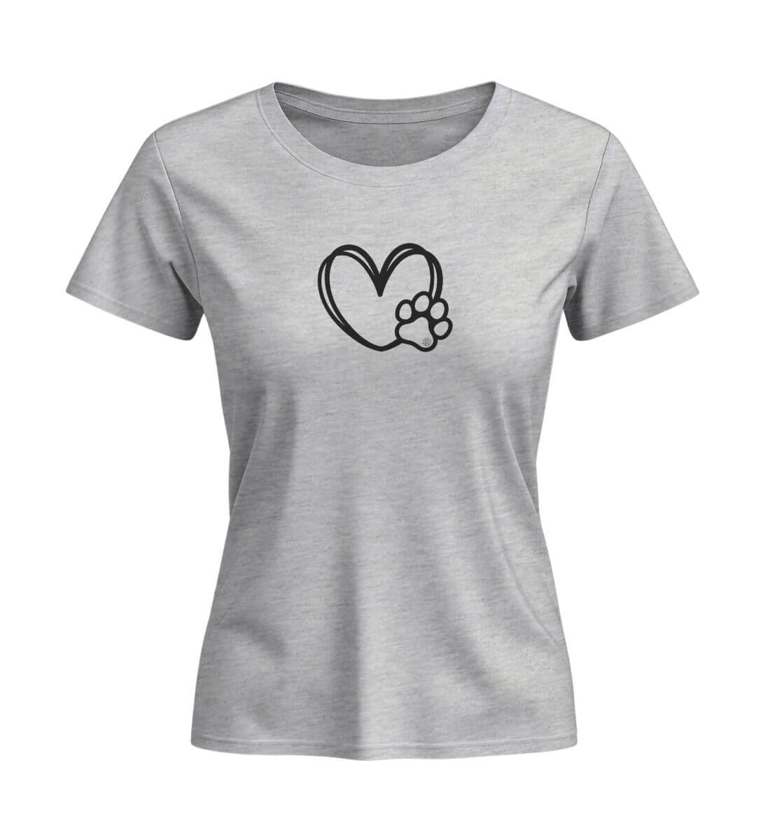 Hundverliebt | Damen Premium Organic T-Shirt (Fitted) in Heather Grey von Rad&Rucksack