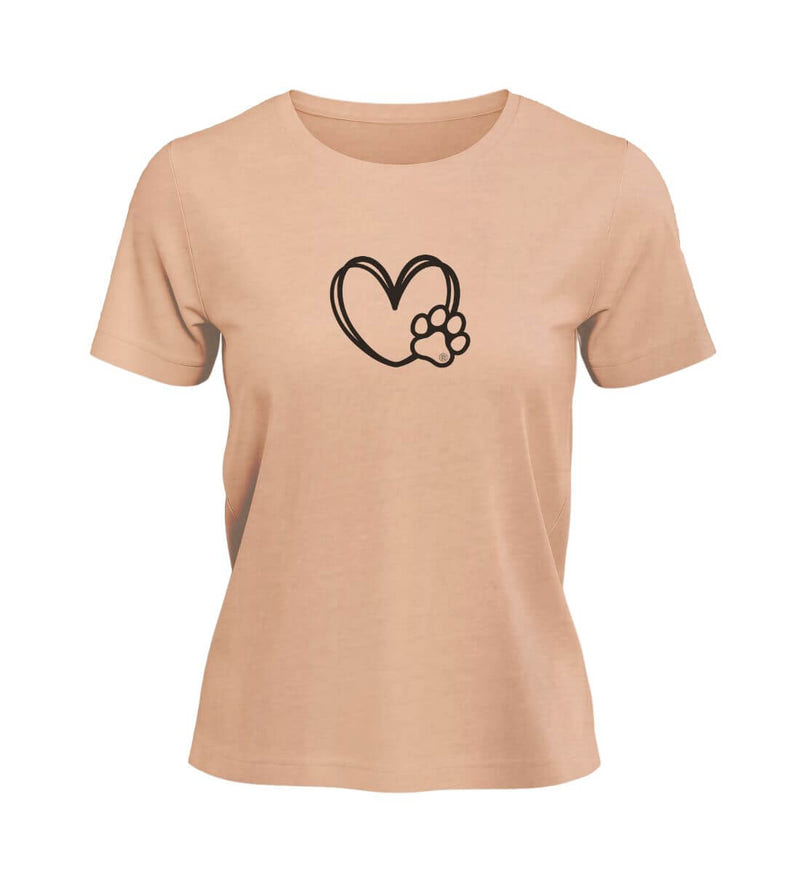 Hundverliebt Bio T-Shirt Damen in Pfirsich-Rosa (Fraiche Peche) – Produktbild (100% Bio-Baumwolle) von Rad&Rucksack