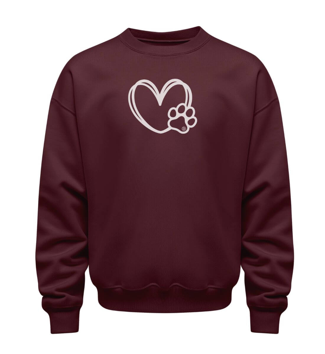 Hundverliebt | Unisex Organic Pullover in Burgundy von Shirtee