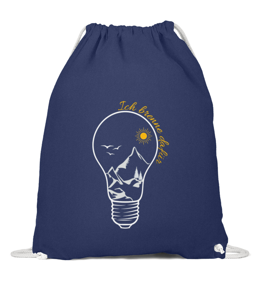 Ich brenne dafür | Baumwoll Gymsac in French Navy von Rad&Rucksack