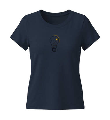Ich Brenne Dafür T-Shirt Damen Dunkelblau (French Navy) – Produktbild (155 g/m² Bio-Baumwolle, tailliert) von Rad&Rucksack