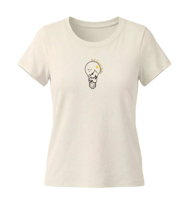 Ich Brenne Dafür T-Shirt Damen Tailliert in Naturweiß (Natural Raw) – Produktbild (155 g/m² Bio-Baumwolle, tailliert) von Rad&Rucksack