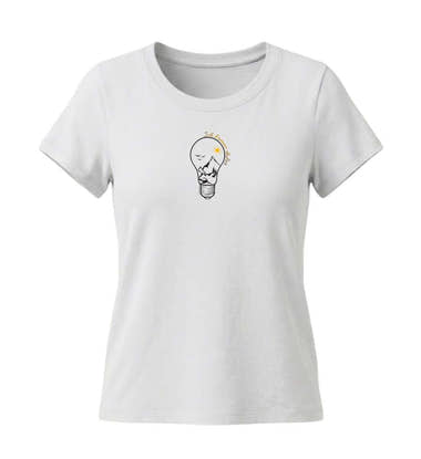 Ich Brenne Dafür Bio T-Shirt Damen Tailliert in Weiß (White) – Produktbild (155 g/m² Bio-Baumwolle, tailliert) von Rad&Rucksack
