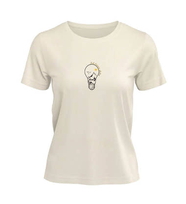 Ich Brenne Dafür T-Shirt Damen in Naturweiß (Natural Raw) – Produktbild (100% Bio-Baumwolle) von Rad&Rucksack