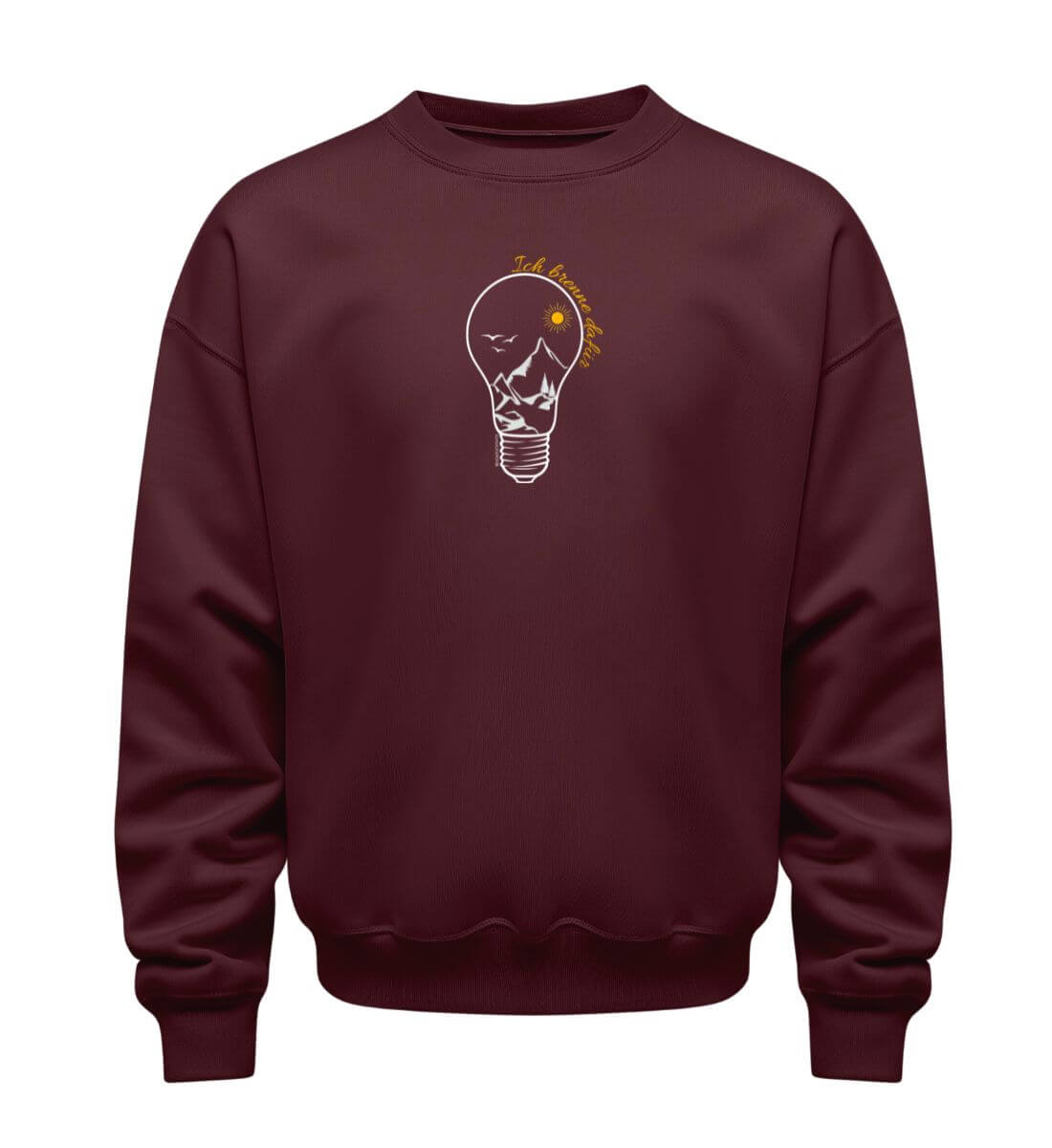 Ich brenne dafür | Unisex Organic Pullover in Burgundy von Shirtee